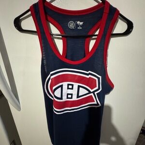 NHL Montreal Canadians Navy and Red Tank Top